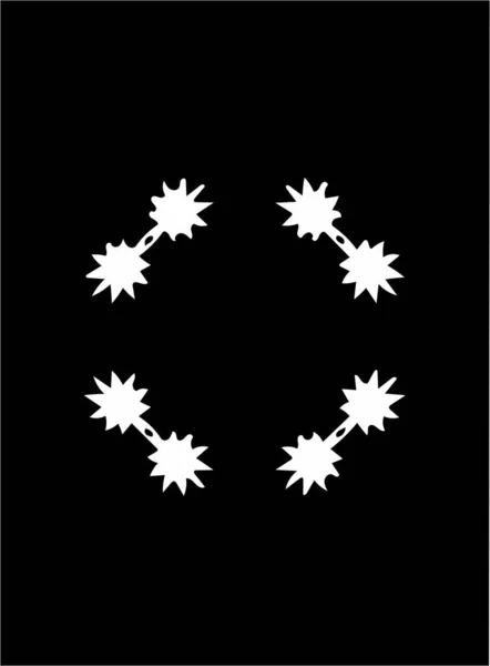Símbolo Blanco Abstracto Adornado Sobre Fondo Negro —  Fotos de Stock