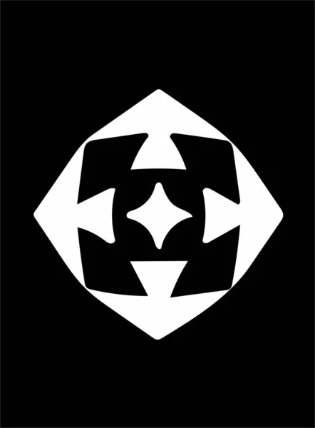 Ornato Astratto Simbolo Bianco Sfondo Nero — Foto Stock