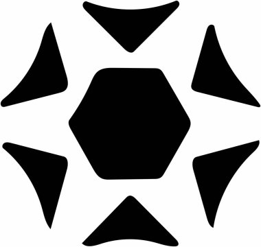 Beyaz arka plan üzerinde süslü soyut siyah sembol