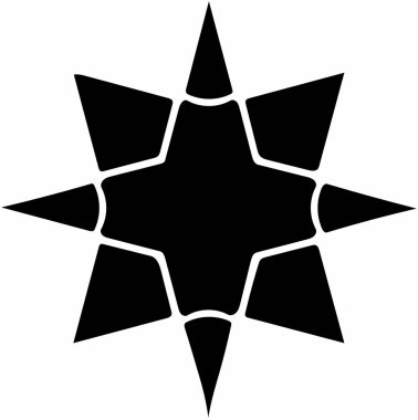 Beyaz arka plan üzerinde süslü soyut siyah sembol