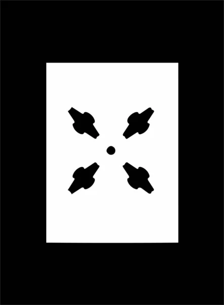 Utsmyckade Abstrakt Svart Symbol Vit Bakgrund Och Svart Ram — Stockfoto