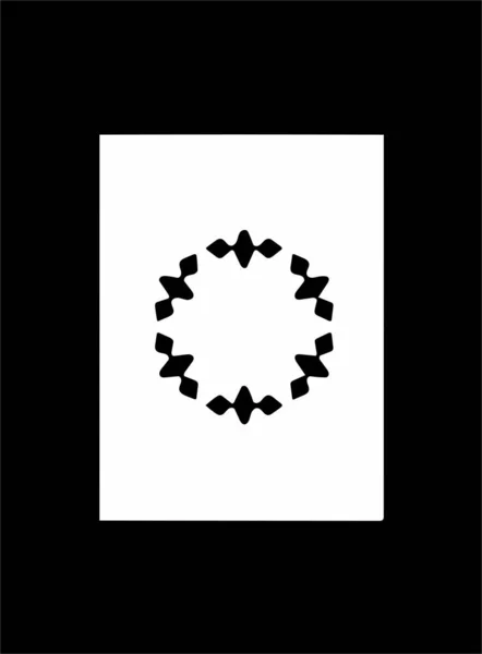 Ozdobny Abstrakcyjny Czarny Symbol Białym Tle Czarna Ramka — Zdjęcie stockowe
