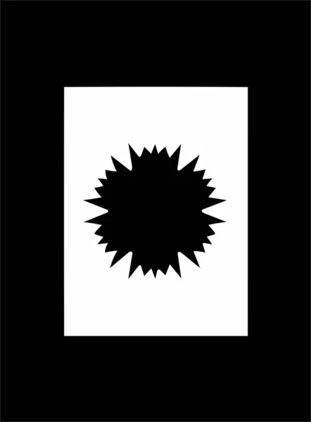 白い背景と黒いフレームに華やかな抽象的な黒のシンボル — ストック写真