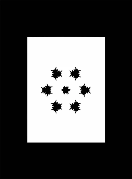 Díszes Absztrakt Fekete Szimbólum Fehér Háttéren Fekete Keretben — Stock Fotó