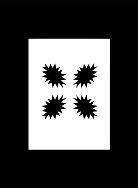 Ornate Abstract Black Symbol White Background Black Frame — Stock Photo, Image