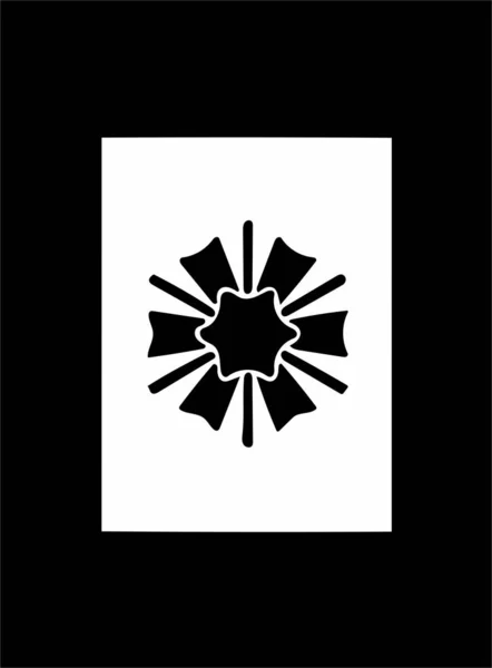 Sierlijke Abstracte Zwarte Symbool Witte Achtergrond Zwart Frame — Stockfoto
