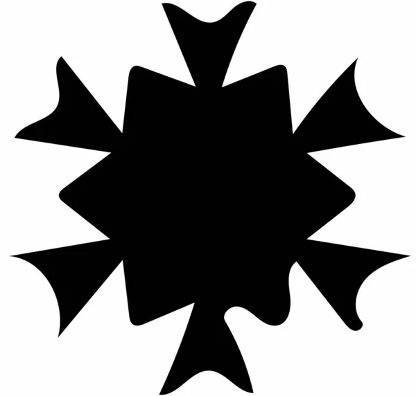 Díszes Absztrakt Fekete Szimbólum Fehér Alapon — Stock Fotó