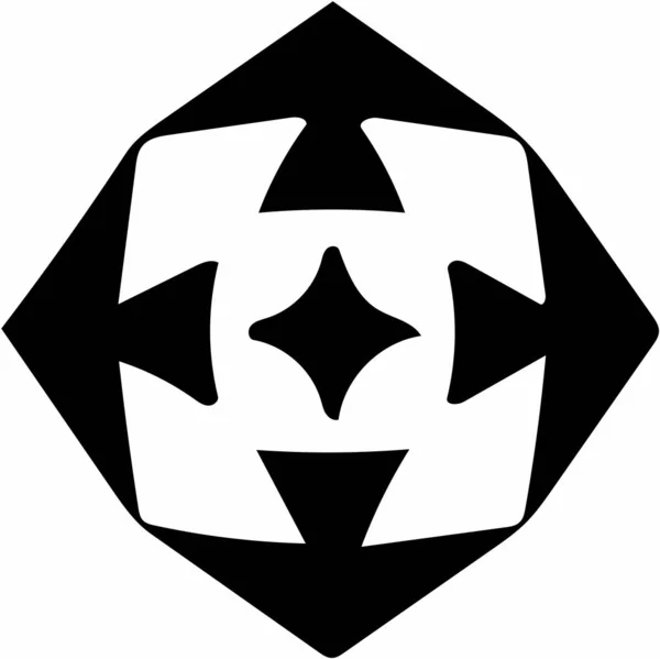 Ozdobny Abstrakcyjny Czarny Symbol Białym Tle — Zdjęcie stockowe