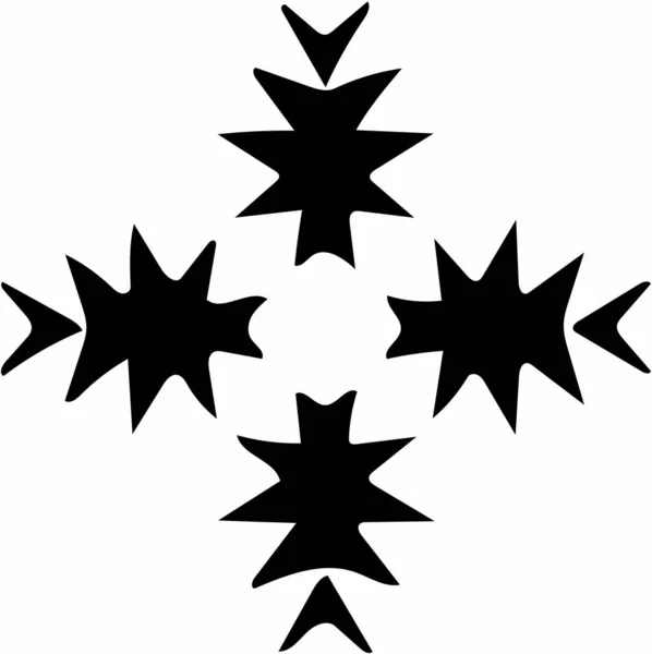 Ozdobny Abstrakcyjny Czarny Symbol Białym Tle — Zdjęcie stockowe
