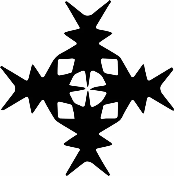Ornato Astratto Simbolo Nero Sfondo Bianco — Foto Stock