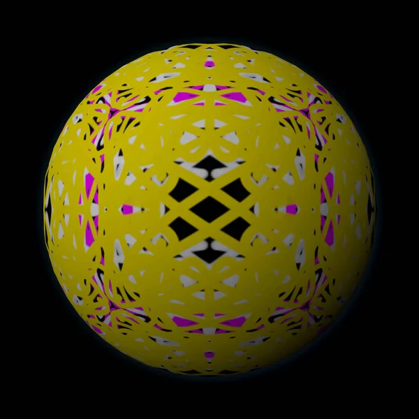 Artfully Designed Colorful Ball Illustration Black Background — Stock Photo, Image