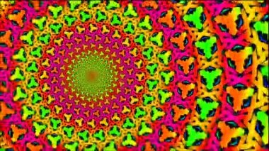 Artly dijital olarak tasarlanmış dinamik spiral ve çok renkli desenler sonsuz tekrarlanabilir video dizileri ile