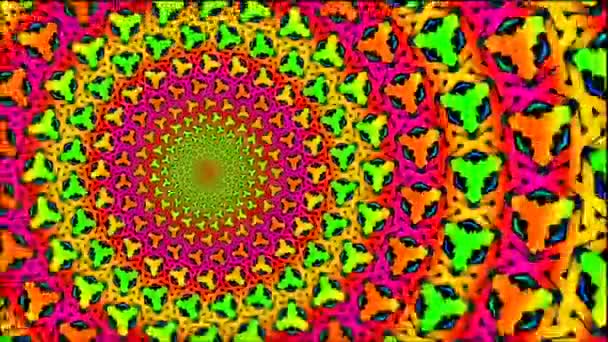 Patrones dinámicos en espiral y multicolores artísticamente diseñados con secuencias de vídeo infinitamente repetibles — Vídeos de Stock