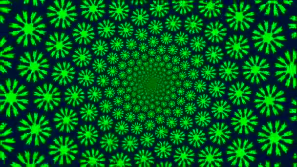 Kunstvoll digital gestaltete dynamische spiralförmige und vielfarbige Muster mit endlos wiederholbaren Videosequenzen — Stockvideo
