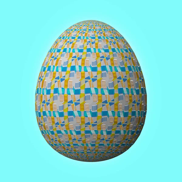 Happy Easter Frohe Ostern Kunstzinnig Ontworpen Kleurrijke Paasei Illustratie Turquoise — Stockfoto