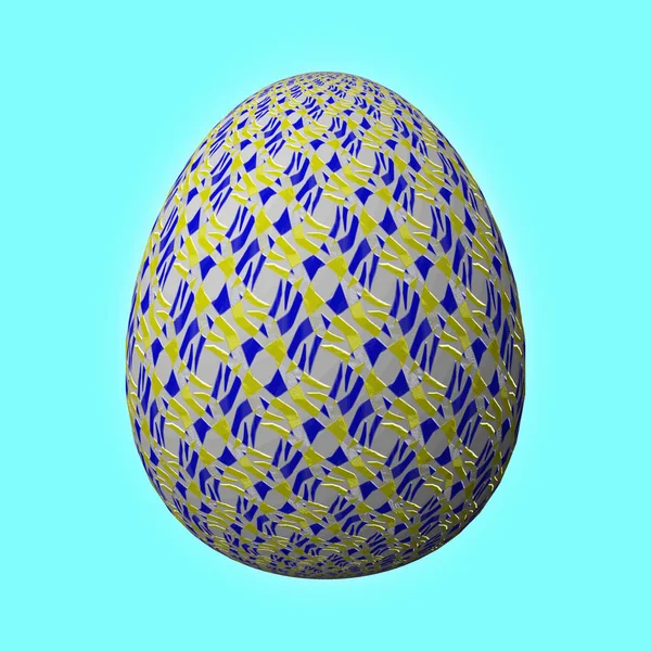 Happy Easter Frohe Ostern Ustaca Tasarlanmış Renkli Paskalya Yumurtası Turkuaz — Stok fotoğraf