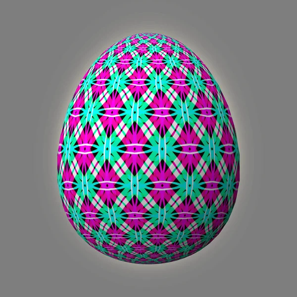 复活节快乐 弗罗赫 奥斯特恩 精心设计 五颜六色的复活节彩蛋 灰色背景的3D插图 — 图库照片