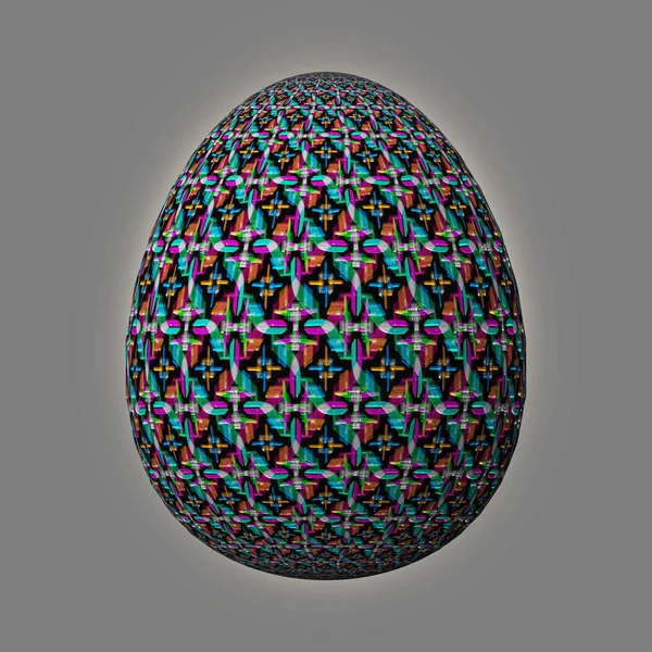 Happy Easter Frohe Ostern Ustaca Tasarlanmış Renkli Paskalya Yumurtası Gri — Stok fotoğraf