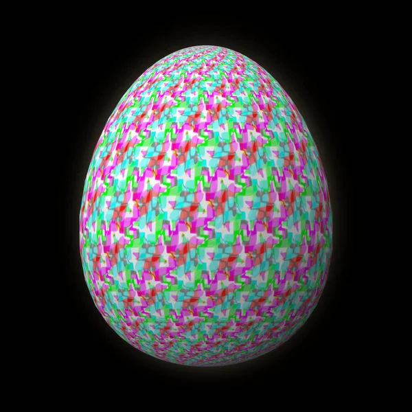 复活节快乐 弗罗赫 奥斯特恩 精心设计 五颜六色的复活节彩蛋 黑色背景的3D插图 — 图库照片