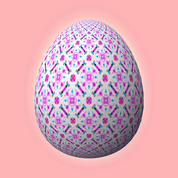 复活节快乐 弗罗赫 奥斯特恩 精心设计 五颜六色的复活节彩蛋 紫色背景的3D插图 — 图库照片
