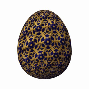 Happy Easter - Frohe Ostern, Ustaca tasarlanmış ve renkli paskalya yumurtası, beyaz arka plan üzerinde 3d illüstrasyon