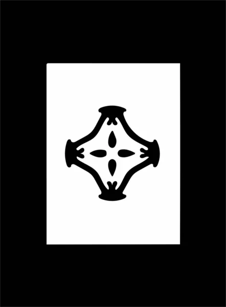 Ornate Abstract Black Symbol White Background Black Frame — Stock Photo, Image