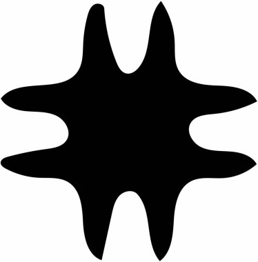 Beyaz arka plan üzerinde süslü soyut siyah sembol