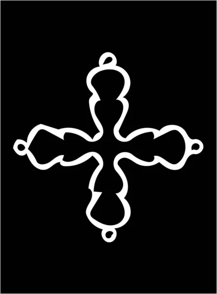 Ornate Abstract White Symbol Black Background — Stock Photo, Image