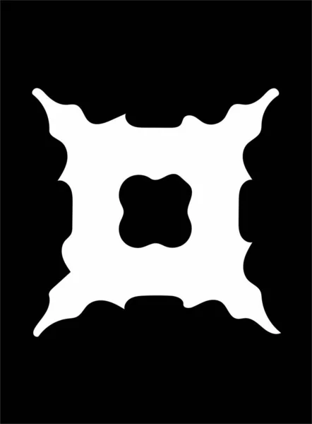 Símbolo Branco Abstrato Ornamentado Fundo Preto — Fotografia de Stock