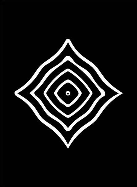 Прикрашений Абстрактний Білий Символ Чорному Тлі — стокове фото