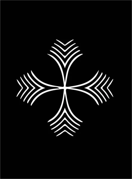 Ornato Astratto Simbolo Bianco Sfondo Nero — Foto Stock