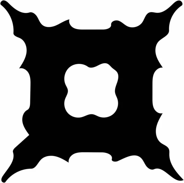 Περίτεχνο Αφηρημένο Μαύρο Σύμβολο Λευκό Φόντο — Φωτογραφία Αρχείου