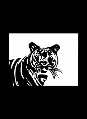 Artfully and ornate image of an animal in black and white colors optics