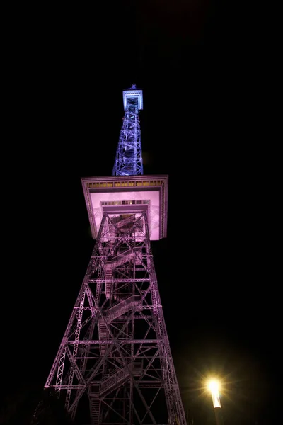 Berlín Alemania Octubre 2019 Torre Radio Iluminada Festival Las Luces —  Fotos de Stock