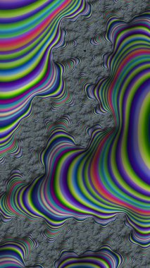 Sanatsal olarak 3D biçimlendirme fraktal, hayali soyut çizim ve renkli tasarım desen