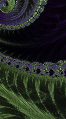 Sanatsal olarak 3D biçimlendirme fraktal, hayali soyut çizim ve renkli tasarım desen