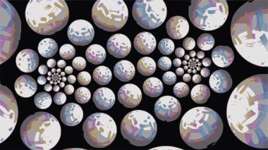 Süslü geometrik geniş desen ve sanatsal olarak soyut çok renkli arkaplan