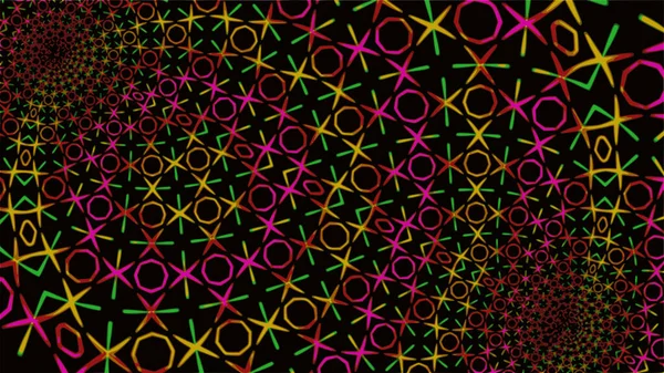 Ornate Geometric Wide Pattern Artfully Abstract Multicolored Background — Stock Photo, Image