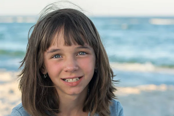 Portrait Cute Gentle Little Beautiful Girl — Stock Photo, Image