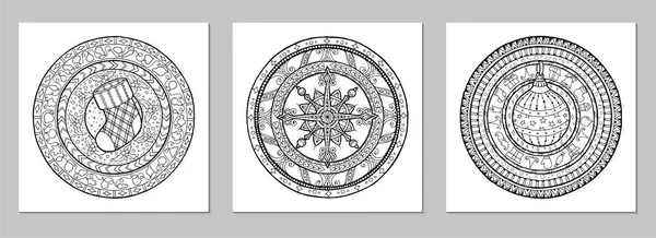 Mandala Vector tatuagem doodle. Elemento perfeito para qualquer tipo de design, aniversário e outras férias, caleidoscópio, medalhão, livro de colorir. Yoga, Índia, árabe, motivos islâmicos. Fundo preto e branco . — Vetor de Stock