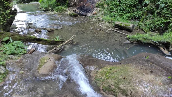 Derin Ormanlarda Dağ Şelalesi — Stok fotoğraf