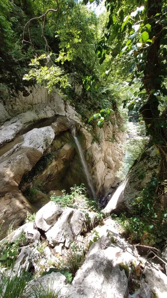 Mountain waterfall in deep forest