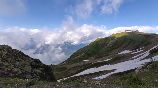 Paysage Avec Montagnes Ciel Bleu — Photo