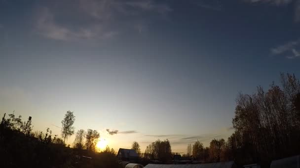 Sunset Timelapse Autumn — Stock Video