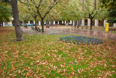 Huesca kentindeki Cervantes Meydanı.