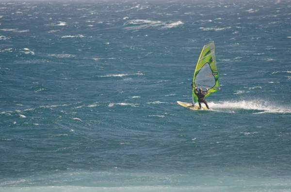 Windsurfer Zeilen Kust Van Arinaga Aguimes Gran Canaria Canarische Eilanden — Stockfoto