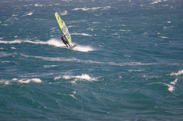 Windsurfer Navegando Costa Arinaga Aguimes Gran Canaria Ilhas Canárias Espanha — Fotografia de Stock