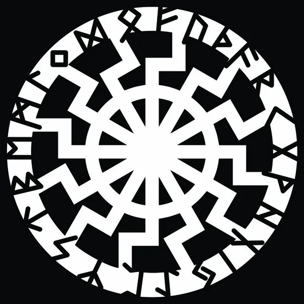 Black Sun Runic Futhark Contexto — Archivo Imágenes Vectoriales