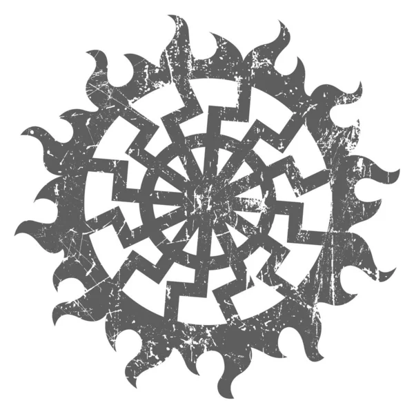 Schwarzes Sonnen Okkultes Symbol Retro — Stockvektor