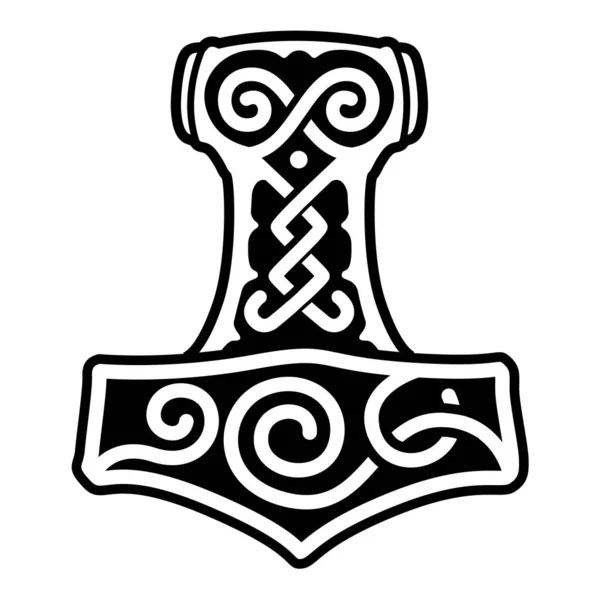 Martillo Thor Mjollnir — Vector de stock